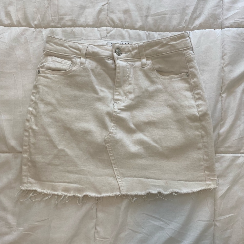 White jean skirt